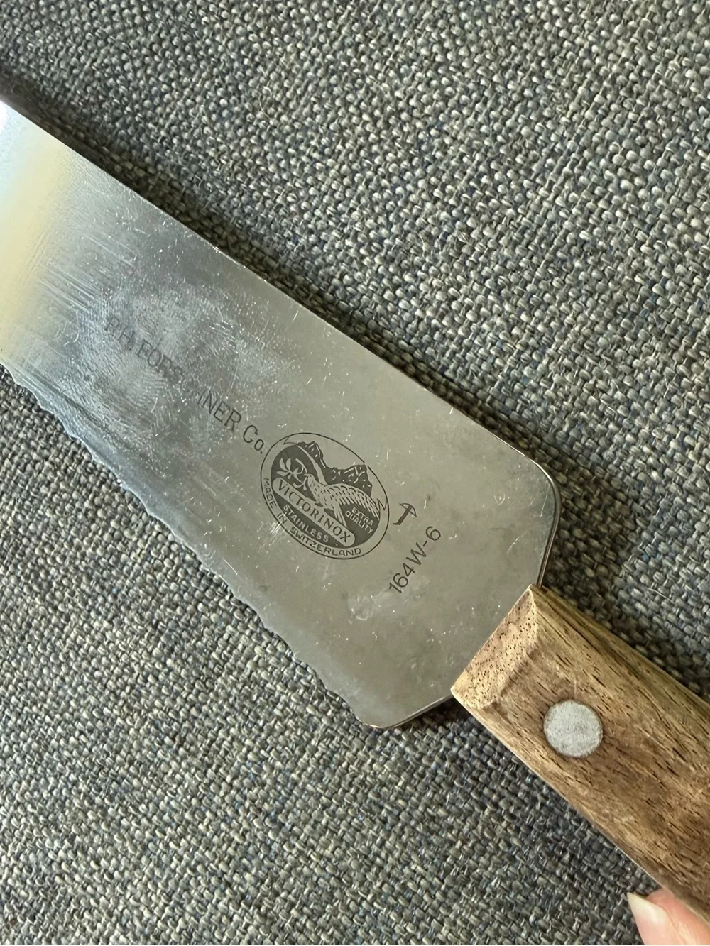 R.H. Forschner Victorinox Made in Switzerland Serrated Edge Wood Handle Slicer